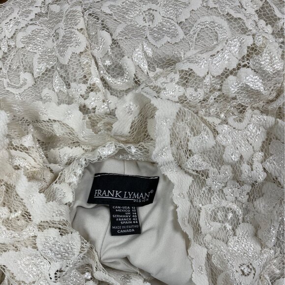 Frank Lyman Womens Ivory Lace Long Sleeve Sheath Dress Size S - Picture 5 of 7